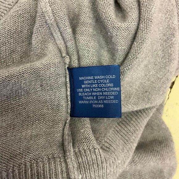 Vintage Towncraft Men's Size Large Grey 100% Acrllyic V Neck Long Sleeve Sweater - Picture 7 of 8